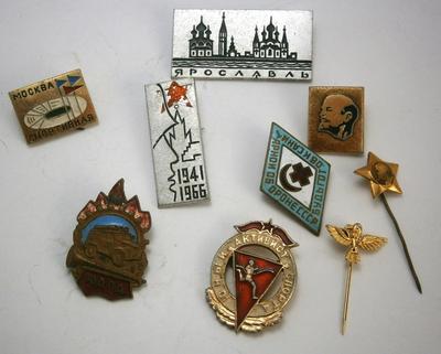 9 Vintage Russian Pins