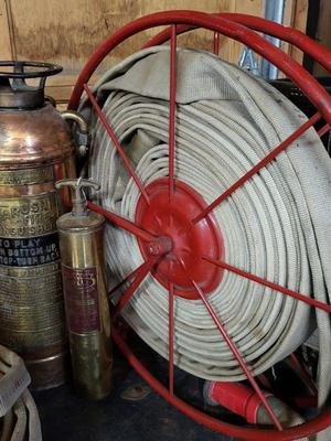 Fire hose and other vintage artifacts