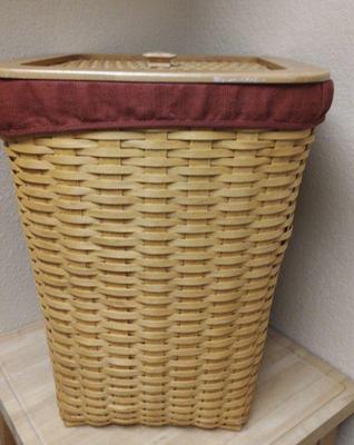 Longaberger laundry basket covered