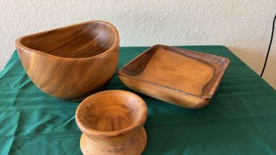 Natural acacia wood serving bowls and more