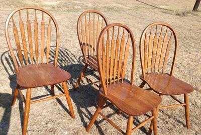 4 oak bent wood chairs