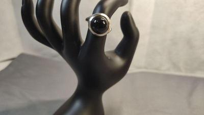Avery sterling ring wblack stone