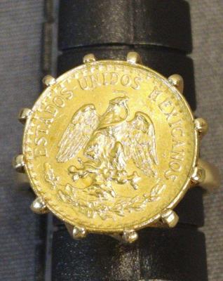 14k ring wmexico coin
