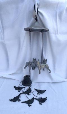 Two metal wind chimes