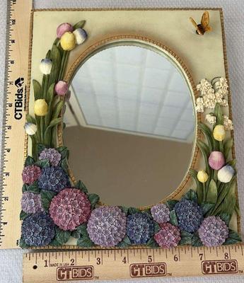 Artisan flair inc. mirror with flowers and butterfly