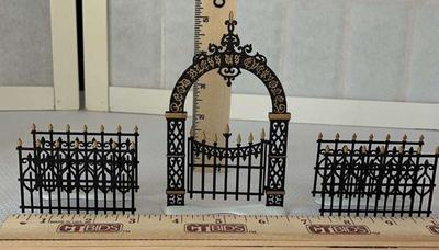 Dept 56 victorian wrought iron fence and gate”
