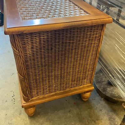 101 Large Three Piece Brown Wicker Rattan Bedroom Set