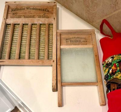 Collectible washboards glass and metal