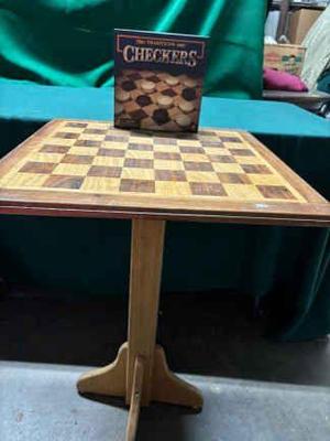 Wooden checker s table and board game