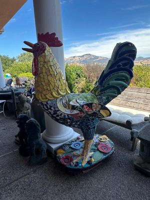 4 foot mosaic rooster