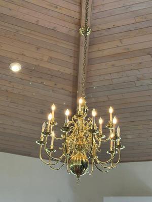 Brass chandelier