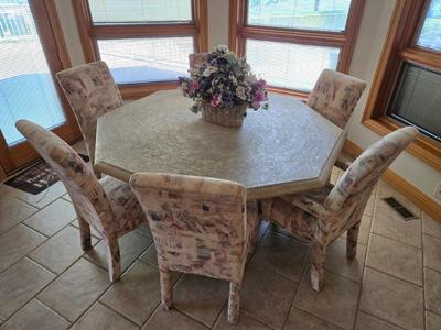 Unique Stone Dining Table And Chairs Set