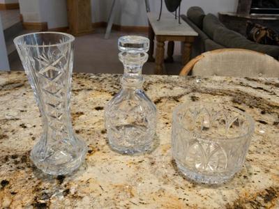 Waterford Crystal Decanter And Other Lead Crystal Pieces