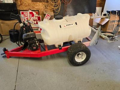 FIMCO 65 Gallon Trailer Sprayer With 4 Roller Pump And Broadcast Nozzles