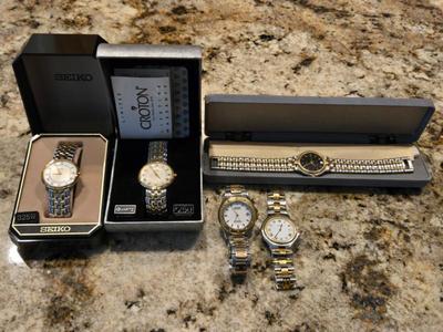 Wrist Watches (Movado, Seiko, Croton, And Pierre Cardin)