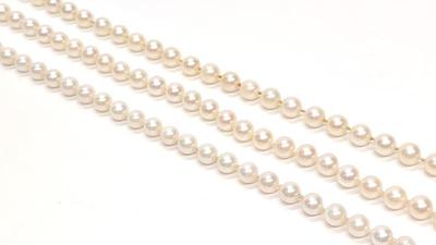 (3) 14K Beaded Pearl (6-7mm) Necklaces (24")