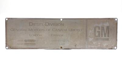 1973 GM GP-38-2W Diesel Locomotive Builders Plate