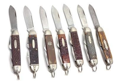 7 Vtg Folding Knives (Ulster, Ka-Bar, Western...)