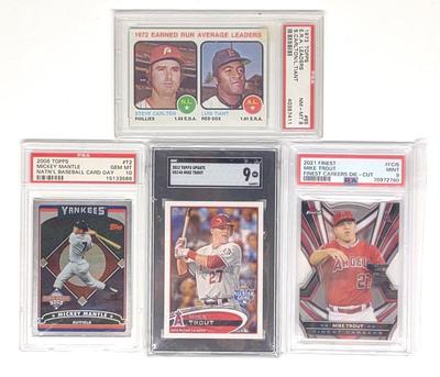 (4) PSA & SGC Graded Topps Baseball Trading Cards