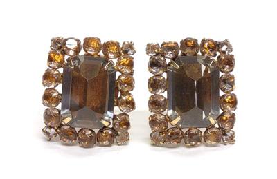 Schreiner Signed Clip On Earrings