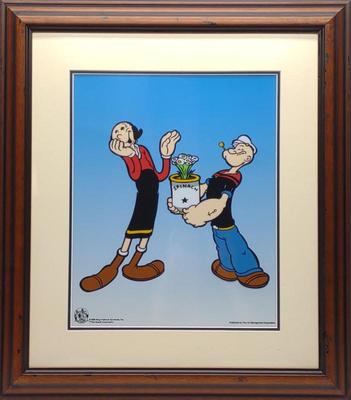 Popeye & Olive Oyl Animation Art Sericel in Frame