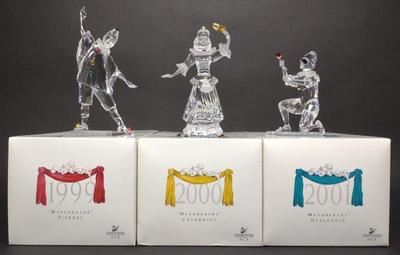 3 pc Swarovski Masquerade Crystal Figurine Trilogy
