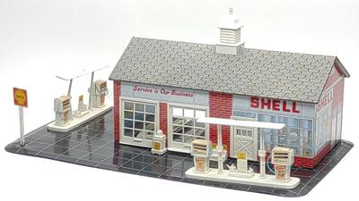 Wolverine Shell Service Gas Station Tin Toy Set