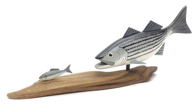 Jim Burtis Carved Striped Bass Fish Decoy