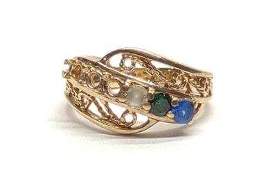 10K Yellow Gold Multi-Stone Ring (sz 4.75)