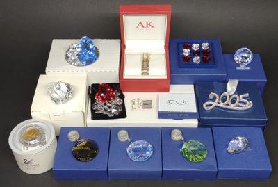 (15) Swarovski Crystal Figurines & Watch