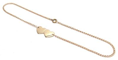 Vintage 10K Gold Forstner Heart Anklet (9.75")