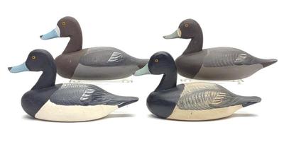 4 Jess Urie Miniature Bluebill Duck Decoys