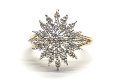 10K Gold Starburst Diamond 0.31 ctw Ring (sz 7)