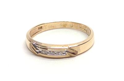 10K Yellow & White Diamond Band Ring (sz 8)