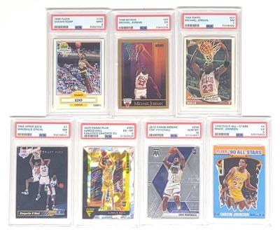 (7) PSA Graded Basketball Trading Cards