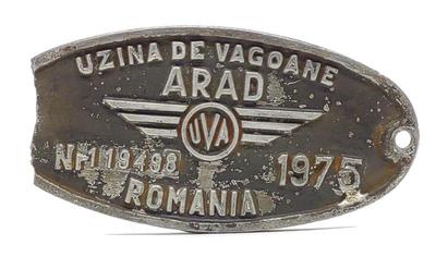 1975 Arad Romania Diesel Locomotive Builders Plate