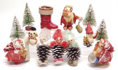13 Vintage Japan Christmas Pipe Cleaner Figures