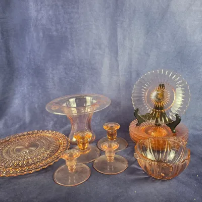 pink depression glass
