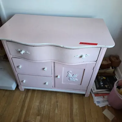 pink dresser
