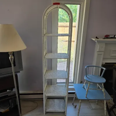 wicker book shelf 