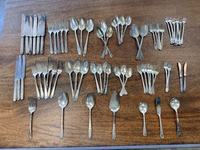 Large Mixed Lot Vintage Silverplate Flatware – Community, Patrician, King Edward & Assorted Patterns – 60+ Pieces