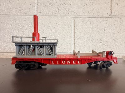 Lionel Postwar O Gauge Fire Train Set: No. 52 Fire Car & No. 3512 Flatcar