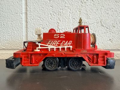 Lionel Postwar O Gauge Fire Train Set: No. 52 Fire Car & No. 3512 Flatcar