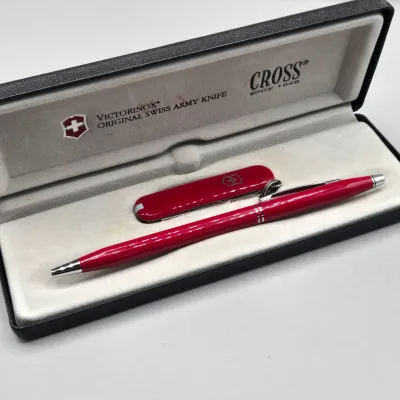 LOT 64L: Vintage Cross Ballpoint Pen and Victorinox Swiss Army Knife Set and " Ladie's Set"