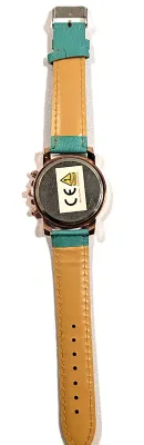 Sale Photo Thumbnail #222: LIGHT GREEN Double Dials WATCH + Luminescent Hands-BAND: (Light Green 9" Faux Leather) DIAL: (1½" Green, Round, Rose Gold Edge) BRAND: (Geneva) BATTERY: Button 20 mm  *EXTRA BATTERY INCL.*
ALL ITEMS SHIPPED FREE