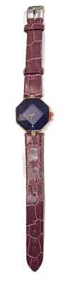 Sale Photo Thumbnail #154: "TILTED SQUARE ON DEEP BLUE HEXAGON" WATCH with BAND: (Purple/Faux Leather 8¾") DIAL: (1¼" Deep Blue + Purple + HEXAGON) BATTERY: Button 20 mm *EXTRA BATTERY INCL.*
ALL ITEMS SHIPPED FREE