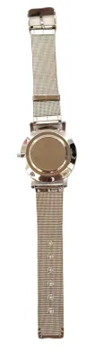 "BLUE TURTLE with BUTTERFLIES" WATCH with BAND: (Flexible Metal "MESH" Silver Tone 9") DIAL: (1½" Turtle +...