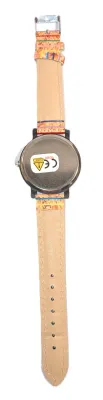 "MULTICOLOR NUMBER BOXES" WATCH with BAND: (Multicolor STRIPED / Faux Leather 9") DIAL: (1½" Colorful Numbers +...
