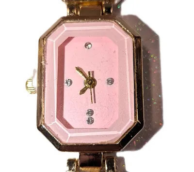 Sale Photo Thumbnail #165: OCTOGON PINK DIAL WATCH with BAND: (Beveled Clear Rectangle Stones 7¾") DIAL: (½"  Pink + OCTOGON) BATTERY: Button 20 mm  *EXTRA BATTERY INCL.*
ALL ITEMS SHIPPED FREE