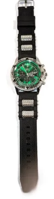 Sale Photo Thumbnail #130: GREEN Triple Dial Inserts WATCH with BAND: (Black/Metal Accents 10") DIAL: (1½", Green + Round) BRAND: (MSCXDK) BATTERY: Button 20 mm  *EXTRA BATTERY INCL.*
ALL ITEMS SHIPPED FREE